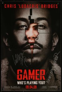 2h0144 GAMER signed 2-sided mini poster 2010 by Ludacris, Mark Neveldine, AND Brian Taylor!
