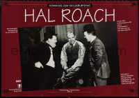 2h0177 HAL ROACH signed 23x33 German film festival poster 1992 pictured with wacky Laurel & Hardy!