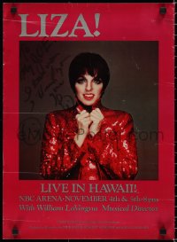 2h0185 LIZA MINNELLI signed 16x22 music poster 1987 Liza! Live in Hawaii wearing red sequin jacket!