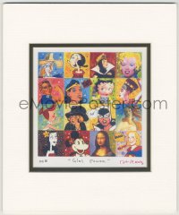 2h0327 NELSON DE LA NUEZ matted signed 8x8 art print 2002 Girl Power with 16 female heroines!