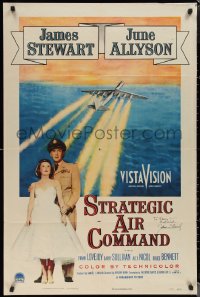 2h0288 STRATEGIC AIR COMMAND signed 1sh 1955 by James Stewart, great image with June Allyson & plane!