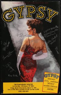 2h0109 GYPSY signed stage play WC 1992 by TWENTY cast & crew, the Gypsy Rose Lee memoirs!