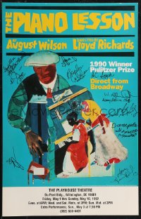 2h0110 PIANO LESSON signed stage play WC 1992 by ELEVEN cast & crew members, Romare Bearden art!