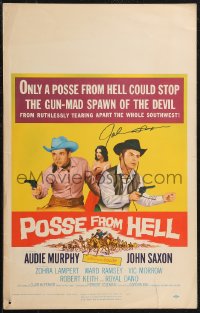 2h0111 POSSE FROM HELL signed WC 1961 by John Saxon, he must stop gun-mad Devil spawn w/Audie Murphy!