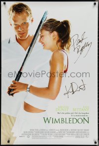 2h0175 WIMBLEDON signed DS 1sh 2004 by golden tennis girl Kirsten Dunst AND long shot Paul Bettany!