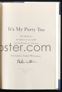 2h0608 CHRISTINE TODD WHITMAN signed hardcover book 2005 her autobiography It's My Party Too!