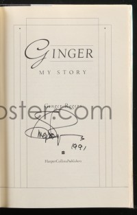 2h0226 GINGER ROGERS signed first edition hardcover book 1991 on her autobiography Ginger: My Story!