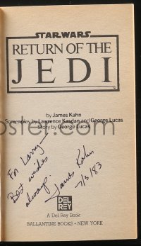 2h0615 JAMES KHAN signed 1st edition 8th printing paperback book 1983 Return of the Jedi, Star Wars!