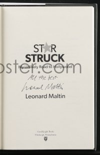 2h0232 LEONARD MALTIN signed hardcover book 2021 his bio Star Struck: My Unlikely Road to Hollywood