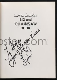 2h0245 LINNEA QUIGLEY signed softcover book 1991 on The Linnea Quigley Bio & Chainsaw Book!