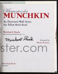 2h0234 MEINHARDT RAABE signed hardcover book 2005 Memories of a Munchkin, Hirschfeld cover art!