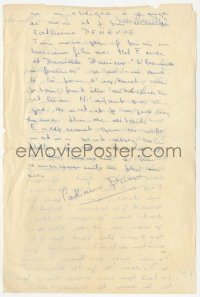 2h0020 CATHERINE DENEUVE signed letter 1960 entirely handwritten in French, sent from Paris!