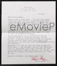 2h0063 ROBERT BLOCH signed letter 1990 agreeing to contribute to classic Graven Images book!