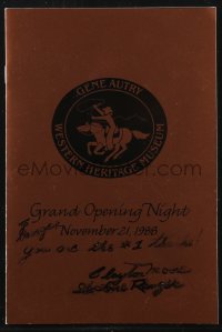 2h0305 CLAYTON MOORE signed program kit 1988 The Lone Ranger, Gene Autry Western Heritage Museum!