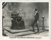 2j0195 BETTE DAVIS signed 8x10 REPRO still 1980s w/Flynn in The Private Lives of Elizabeth and Essex!