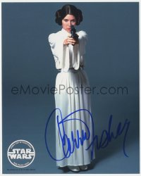 2j0111 CARRIE FISHER signed color 8x10 REPRO photo 2004 Star Wars' Princess Leia with gun!