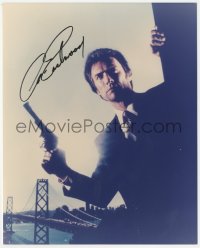 2j0117 CLINT EASTWOOD signed color 8x10 REPRO photo 1990s best portrait as Dirty Harry from The Enforcer!