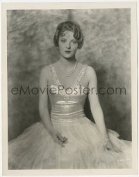 2j1755 DOROTHY MACKAILL 8x10.25 still 1928 seated portrait in beautiful dress & pearl necklace!