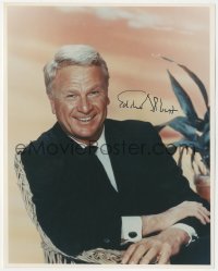 2j0124 EDDIE ALBERT signed color 8x10 REPRO photo 1980s great seated smiling portrait of the star!