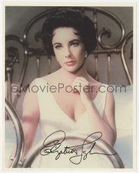 2j0125 ELIZABETH TAYLOR signed color 8x10 REPRO photo 1980s sexy close up from Cat on a Hot Tin Roof!