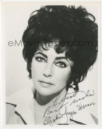 2j0236 ELIZABETH TAYLOR signed 8x10 REPRO still 1980s head & shoulders portrait with great hair!