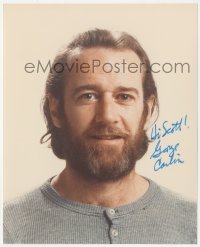 2j0126 GEORGE CARLIN signed color 8x10 REPRO photo 1980s head & shoulders portrait of the comedian!