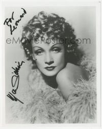 2j0311 MARLENE DIETRICH signed 8x10 REPRO photo 1980s sexy c/u with bare shoulder & feather boa!