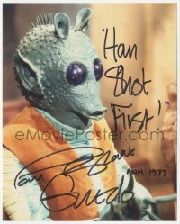 2j0145 PAUL BLAKE signed color 8x10 REPRO photo 2000s as Greedo in Star Wars, Han shot first!