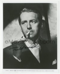 2j0333 PAUL HENREID signed 8x10 REPRO still 1980s great c/u lighting two cigarettes in his mouth!