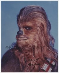 2j0334 PETER MAYHEW signed 8x10 REPRO color photo 1990s great close up as Chewbacca from Star Wars!