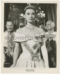2j1835 ROMAN HOLIDAY 8.25x10.25 still 1953 best portrait of Audrey Hepburn in royal gown & tiara!