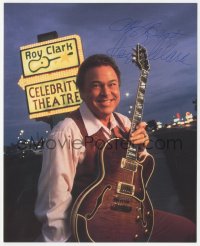 2j0155 ROY CLARK signed color 8x10 REPRO photo 2000s the country singer with his guitar by sign!