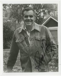 2j0357 RUSS MEYER signed 8x10 REPRO still 1980s close up of the director smiling outdoors!