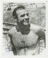 2j0362 SEAN CONNERY signed 8x10 REPRO still 1980s great barechested smiling c/u when he was young!