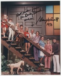 2j0363 SHERWOOD SCHWARTZ signed 8x10 REPRO color still 1990s producer with cast of The Brady Bunch!