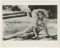 2j0372 SUE LYON signed 8x10 REPRO still 1980s classic image sunbathing with sunglasses from Lolita!