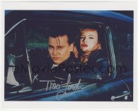 2j0165 TRACI LORDS signed color 8x10 REPRO photo 2000s in car with Johnny Depp in Cry Baby!