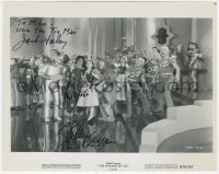 2j0394 WIZARD OF OZ signed 8x10 still R1970 by BOTH Tin Man Jack Haley AND Scarecrow Ray Bolger!