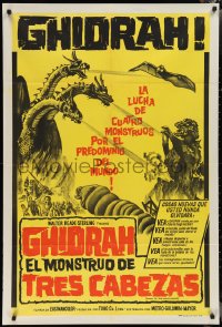 2j0830 GHIDRAH THE THREE HEADED MONSTER Argentinean 1967 he battles Godzilla, Mothra & Rodan!