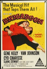 2j0898 BRIGADOON Aust 1sh 1954 great romantic close up art of Gene Kelly & Cyd Charisse!