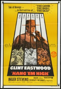 2j0901 HANG 'EM HIGH Aust 1sh 1970 great art of Clint Eastwood in a classic tale of revenge!
