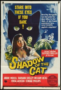 2j0905 SHADOW OF THE CAT Aust 1sh 1961 sexy Barbara Shelley, stare into its eyes if you dare!