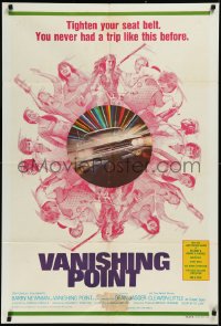 2j0908 VANISHING POINT Aust 1sh 1971 best different art of mostly naked sexy girl on motorcycle!