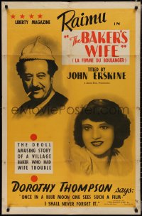 2j0969 BAKER'S WIFE 1sh 1940 Marcel Pagnol's La femme du boulanger starring Raimu & Ginette Leclerc!