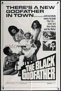 2j0988 BLACK GODFATHER 1sh R1970s the FBI, foxy chicks and the Mafia want his body!