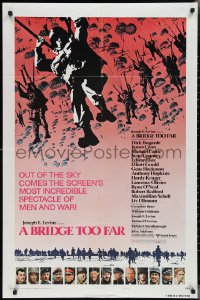 2j0993 BRIDGE TOO FAR style B 1sh 1977 Michael Caine, Connery, cool art of paratrooper!