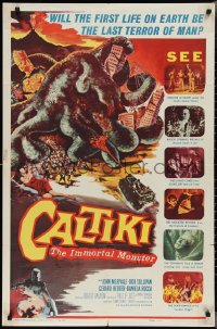 2j0997 CALTIKI THE IMMORTAL MONSTER 1sh 1960 the first life on Earth will be man's last terror!