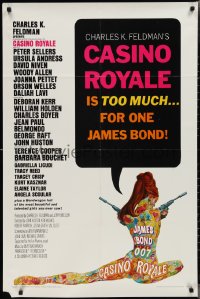 2j1000 CASINO ROYALE 1sh 1967 all-star James Bond spy spoof, psychedelic art by Robert McGinnis!