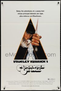 2j1008 CLOCKWORK ORANGE 1sh 1972 Stanley Kubrick, Castle art of Malcolm McDowell!