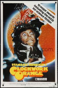 2j1009 CLOCKWORK ORANGE 1sh R1982 Stanley Kubrick classic, different art of Malcolm McDowell